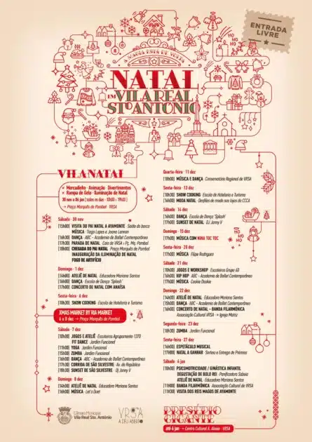 Programação de Natal em Vila Real de Santo António